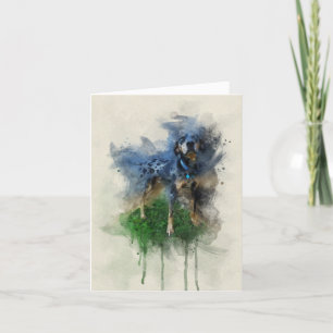 Carte couleur bleu Leopard Catahoula Chien