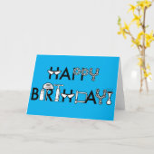 Carte Couleur bleue de style de vélo de joyeux (Fleur jaune)