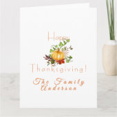 Carte Couleur citrouille bon thanksgiving (Devant)