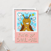 Carte Couleur de courrier : un escargot mignon (Devant/Arrière en situation)