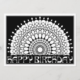 Carte Couleur de mandala de joyeux anniversaire