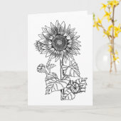 Carte Couleur de tournesol il vous-même salutation de (Fleur jaune)