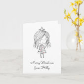 Carte Couleur de vos propres lumières de Noël Fille (Fleur jaune)