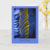 Carte Couleur d'eau Abstraite, Joyeux anniversaire (Fleur jaune)