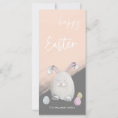 Carte Couleur d'eau blanche et joyeuse du lapin (Devant)