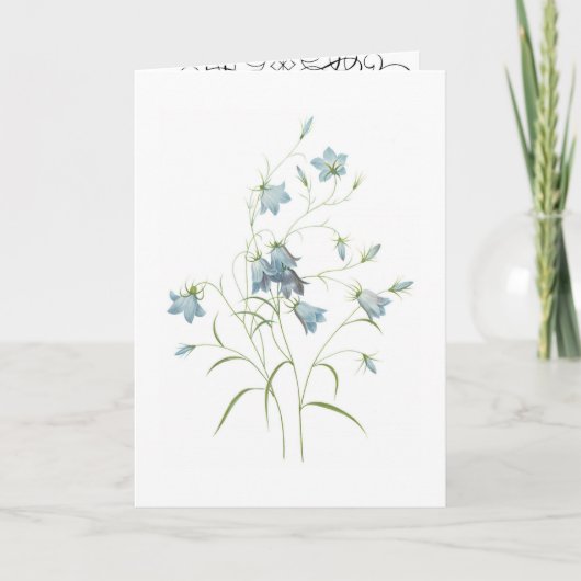 Carte couleur d'eau bleu romantique (Devant)