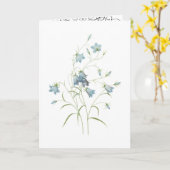 Carte couleur d'eau bleu romantique (Fleur jaune)