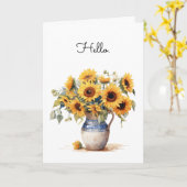 Carte Couleur d'eau des tournesols (Fleur jaune)