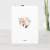 Carte Couleur d'eau fleurie de la chute Boho Anniversair (Dos)