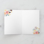 Carte Couleur d'eau fleurie de la chute Boho Anniversair (Intérieur)