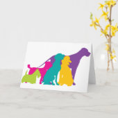 Carte Couleur des silhouettes de chien (Fleur jaune)