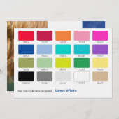 Carte Couleur, échantillon de lin blanc (Devant / Derrière)