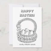 Carte Couleur enfant Votre Panier de Pâques heureux (Devant)