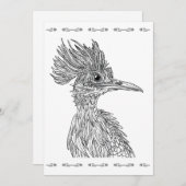 Carte couleur et imprimé d'oiseaux africains, Féli (Devant / Derrière)