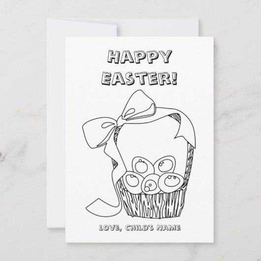 Carte Couleur il Joyeux Panier de Pâques (Devant)