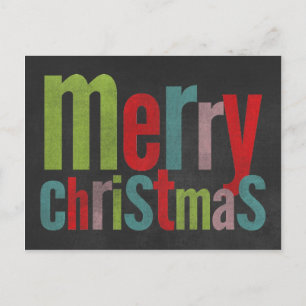 Carte couleur Joyeux Noël Chalkboard