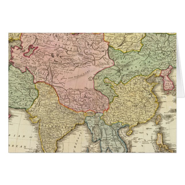 Carte couleur main asiatique (Devant horizontal)