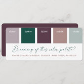 Carte couleur Mariage Emerald & Rose Gold (Devant / Derrière)