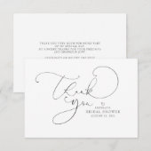 Carte Couleur modifiable Écriture jolie et élégante Cart (Devant / Derrière)