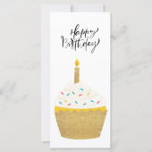Carte couleur or Anniversaire Noir et Blanc Plat C (Devant)