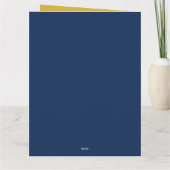 Carte Couleur Or & Bleu Monogramme Initial Professionnel (Dos)
