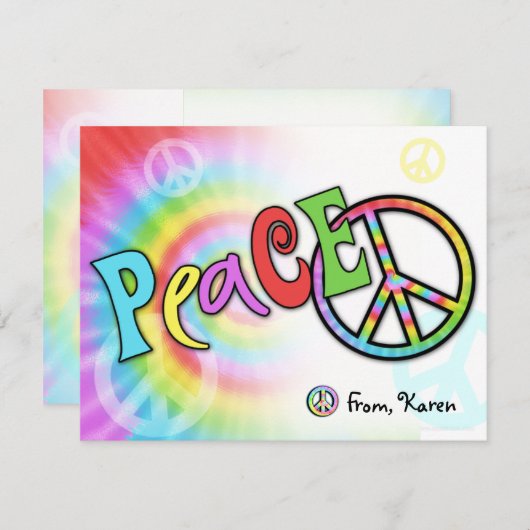 Carte couleur PEACE Note (Devant / Derrière)