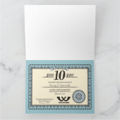 Carte Couleur personnalisée 10 ans de bourse de service  (Intérieur)