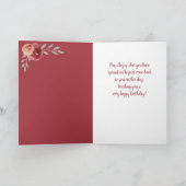 Carte Couleur rouge Rose Chat Photo 70e anniversaire (Intérieur)
