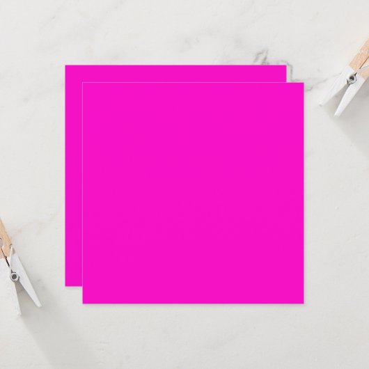 Carte Couleur solide rose chaud (Devant/Arrière en situation)