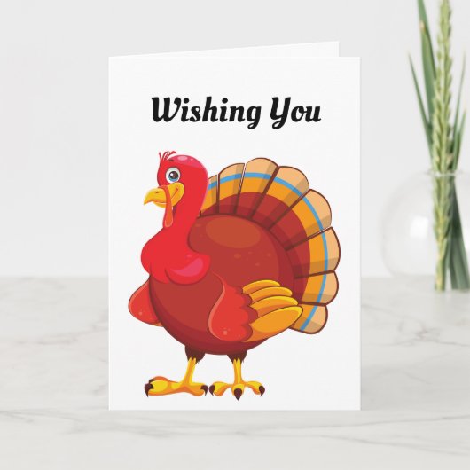 Carte couleur Turquie Thanksgiving Holiday Card (Devant)