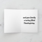 Carte couleur Turquie Thanksgiving Holiday Card (Intérieur)