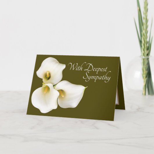 Carte Couleur vert olive Arrière - plan Calla Lilies Sym (Devant)