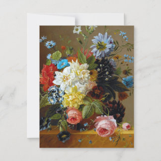 Carte Couleur Vintage Fleurs Vase Art Peinture
