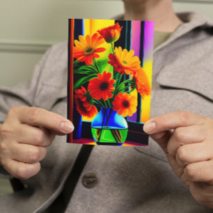 Carte Couleurs audacieuses Bouquet floral artistique Sal