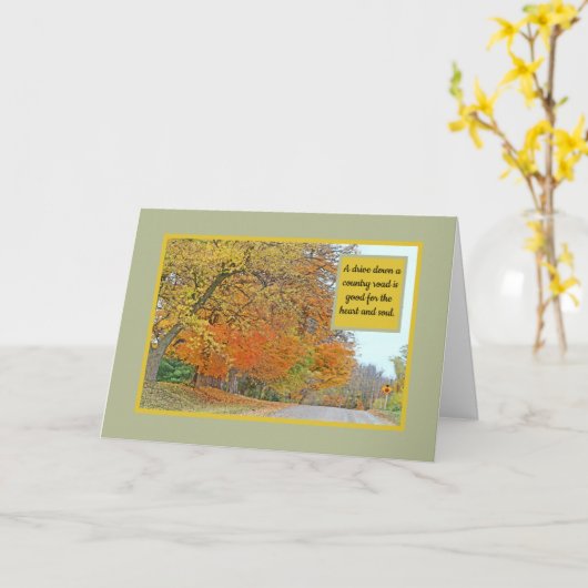 CARTE "COULEURS D'AUTOMNE LE LONG DE LA ROUTE DU PAYS" (Fleur jaune)