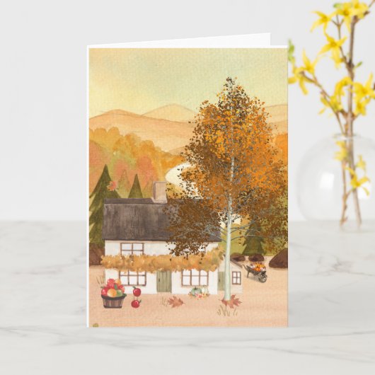 Carte Couleurs d'automne vides (Fleur jaune)