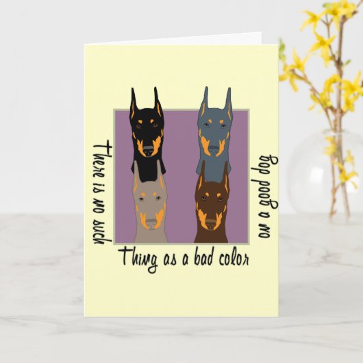 Carte Couleurs de dobermann (Fleur jaune)
