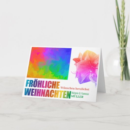 Carte Couleurs de Noël arc-en-ciel (Devant)