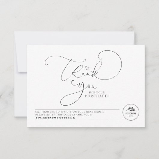 Carte Couleurs modifiables Élégant Merci d'affaires doux (Devant)