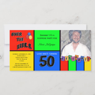 Carte Couleurs primaires Photo Surprise 50e fête d'anniv