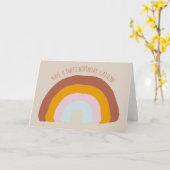 Carte Couleurs rétro Rainbow Doodle personnalisé (Fleur jaune)