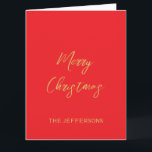 Carte Couleurs rouge et or brillantes Joyeux Noël<br><div class="desc">Représenter ce design moderne et élégant. Ce modèle peut être customisé pour répondre à tous les métiers professionnels.</div>