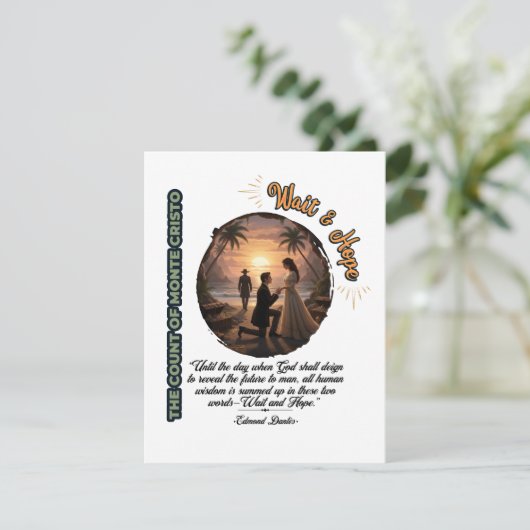 Carte Count of Monte Cristo Wait & Hope Sunset Flat Card (Debout devant)