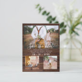 Carte Country Barn Rustic PHOTO Collage Date de sauvegar (Debout devant)