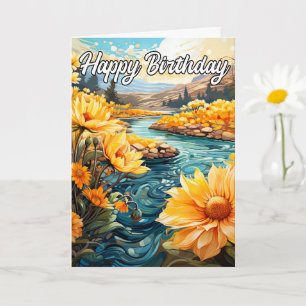 Carte Country Creek Au Début Du Printemps Joyeux anniv