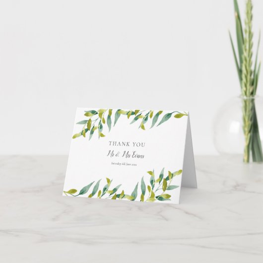 Carte Country Garden Green Merci Mariage (Devant)