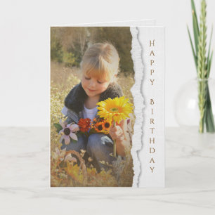 Carte Country Girl avec Fleurs de soleil d'anniversaire