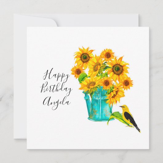 Carte Country Sunflowers Bouquet Anniversaire (Devant)