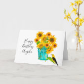 Carte Country Sunflowers Bouquet Anniversaire (Fleur jaune)