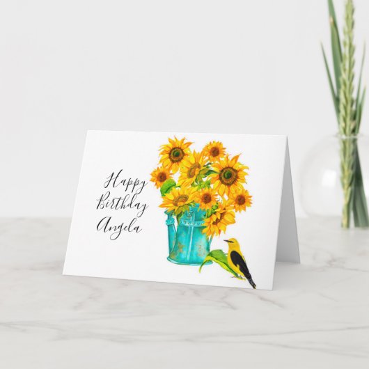 Carte Country Sunflowers Bouquet Anniversaire (Devant)
